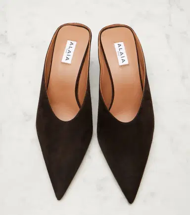 Alaïa Alaïa Cube 75 suede wedge mules | Thumbnail 2 Alaïa Alaïa Cube 75 suede wedge mules | Thumbnail 2