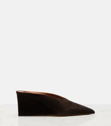 Alaïa Alaïa Cube 75 suede wedge mules | Thumbnail 4 Alaïa Alaïa Cube 75 suede wedge mules | Thumbnail 4