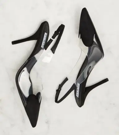Alaïa Alaïa Caur 90 suede and PVC slingback pumps | Thumbnail 2 Alaïa Alaïa Caur 90 suede and PVC slingback pumps | Thumbnail 2