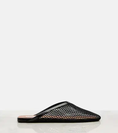 Alaïa Alaïa Patent leather-trimmed fishnet mules | Thumbnail 2 Alaïa Alaïa Patent leather-trimmed fishnet mules | Thumbnail 2