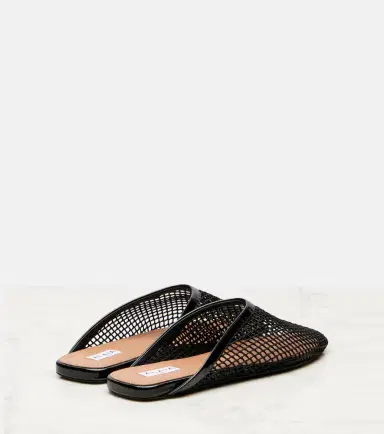 Alaïa Alaïa Patent leather-trimmed fishnet mules | Thumbnail 3 Alaïa Alaïa Patent leather-trimmed fishnet mules | Thumbnail 3