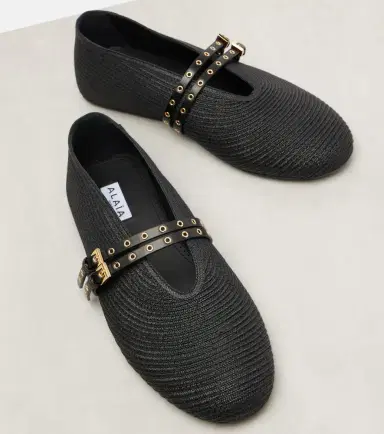 Alaïa Alaïa Leather-trimmed ballet flats | Thumbnail 2 Alaïa Alaïa Leather-trimmed ballet flats | Thumbnail 2