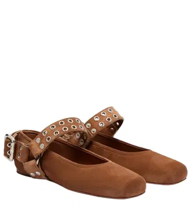 Alaïa Alaïa Biker suede Mary Jane flats | Thumbnail 1 Alaïa Alaïa Biker suede Mary Jane flats | Thumbnail 1