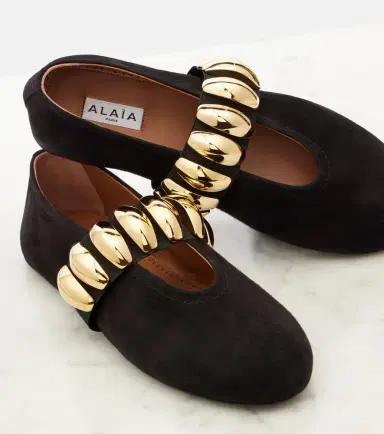 Alaïa Alaïa Embellished suede ballet flats | Thumbnail 4 Alaïa Alaïa Embellished suede ballet flats | Thumbnail 4