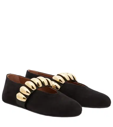 Alaïa Alaïa Embellished suede ballet flats | Thumbnail 1 Alaïa Alaïa Embellished suede ballet flats | Thumbnail 1