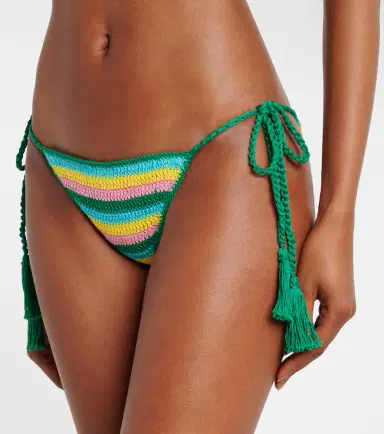 Anna Kosturova Crochet striped cotton bikini bottoms | Thumbnail 4 Anna Kosturova Crochet striped cotton bikini bottoms | Thumbnail 4