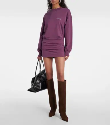 The Attico Ruched cotton-blend fleece minidress | Thumbnail 2 The Attico Ruched cotton-blend fleece minidress | Thumbnail 2