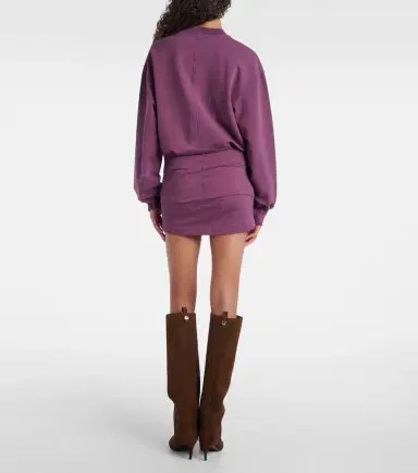 The Attico Ruched cotton-blend fleece minidress | Thumbnail 3 The Attico Ruched cotton-blend fleece minidress | Thumbnail 3