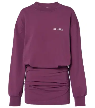 The Attico Ruched cotton-blend fleece minidress | Thumbnail 1 The Attico Ruched cotton-blend fleece minidress | Thumbnail 1