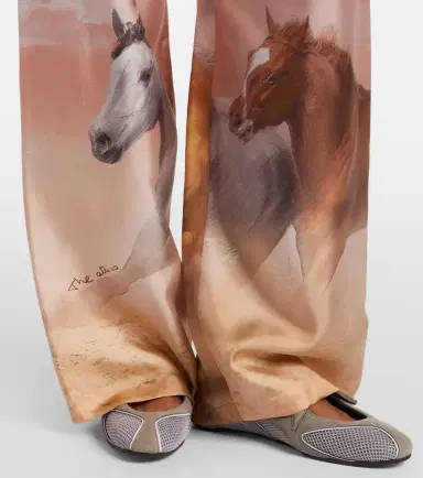 The Attico Printed silk twill palazzo pants | Thumbnail 2 The Attico Printed silk twill palazzo pants | Thumbnail 2