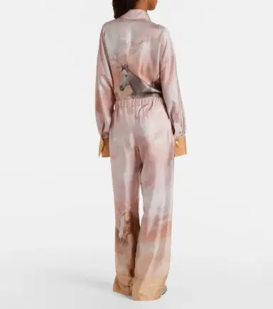 The Attico Printed silk twill palazzo pants | Thumbnail 4 The Attico Printed silk twill palazzo pants | Thumbnail 4
