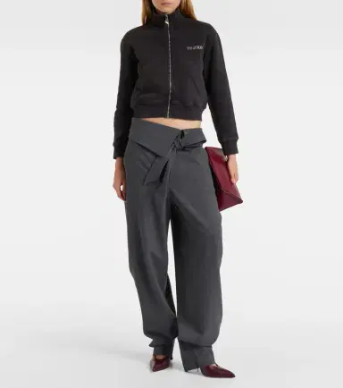 The Attico Cropped cotton sweatshirt | Thumbnail 4 The Attico Cropped cotton sweatshirt | Thumbnail 4
