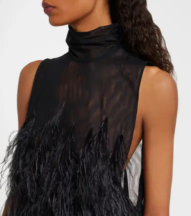 The Attico Feather-trimmed embroidered minidress | Thumbnail 5 The Attico Feather-trimmed embroidered minidress | Thumbnail 5