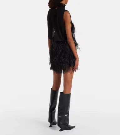 The Attico Feather-trimmed embroidered minidress | Thumbnail 6 The Attico Feather-trimmed embroidered minidress | Thumbnail 6