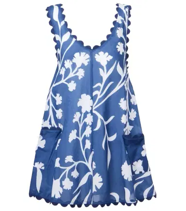 JULIET DUNN Floral scalloped cotton minidress | Thumbnail 1 JULIET DUNN Floral scalloped cotton minidress | Thumbnail 1