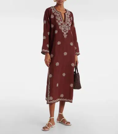Juliet Dunn Floral embroidered silk tunic | Thumbnail 3 Juliet Dunn Floral embroidered silk tunic | Thumbnail 3