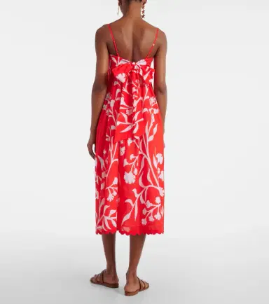 JULIET DUNN Printed scalloped cotton midi dress | Thumbnail 3 JULIET DUNN Printed scalloped cotton midi dress | Thumbnail 3