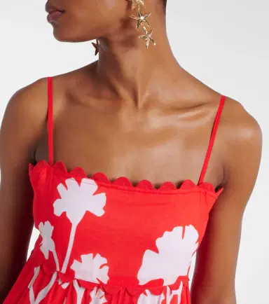 JULIET DUNN Printed scalloped cotton midi dress | Thumbnail 5 JULIET DUNN Printed scalloped cotton midi dress | Thumbnail 5