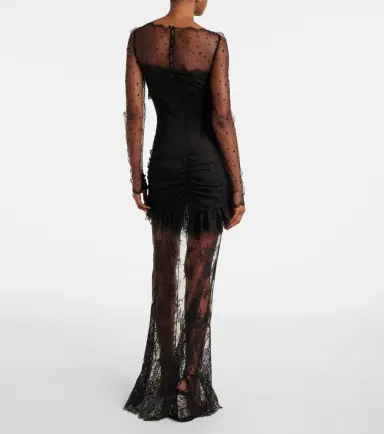 Alessandra Rich Sheer cotton-blend lace gown | Thumbnail 5 Alessandra Rich Sheer cotton-blend lace gown | Thumbnail 5