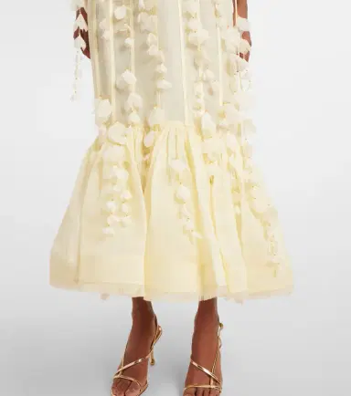 Zimmermann Dawning linen and silk midi dress | Thumbnail 3 Zimmermann Dawning linen and silk midi dress | Thumbnail 3