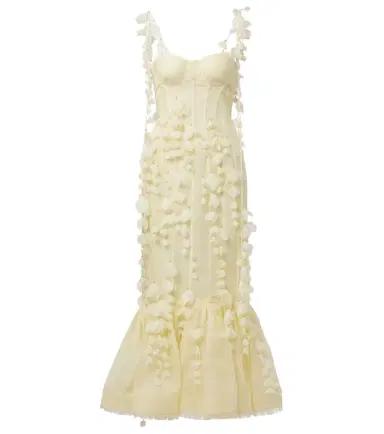 Zimmermann Dawning linen and silk midi dress | Thumbnail 1 Zimmermann Dawning linen and silk midi dress | Thumbnail 1