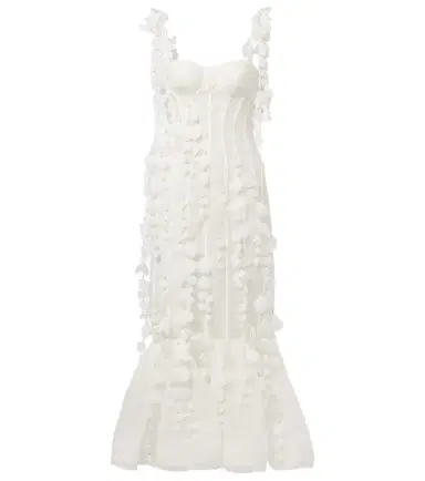 Zimmermann Dawning linen and silk midi dress | Thumbnail 1 Zimmermann Dawning linen and silk midi dress | Thumbnail 1