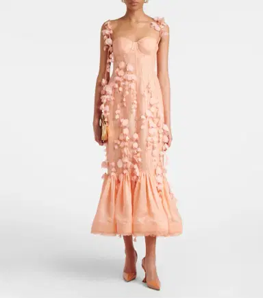 Zimmermann Dawning linen and silk midi dress | Thumbnail 3 Zimmermann Dawning linen and silk midi dress | Thumbnail 3