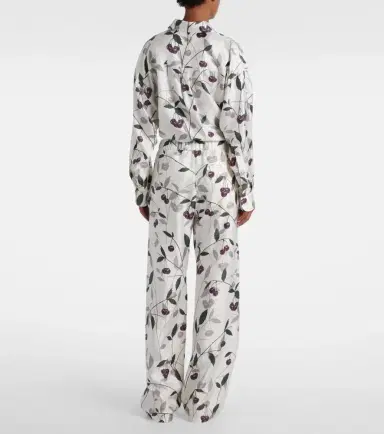 Stella McCartney Printed silk twill wide-leg pants | Thumbnail 3 Stella McCartney Printed silk twill wide-leg pants | Thumbnail 3