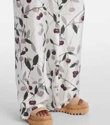 Stella McCartney Printed silk twill wide-leg pants | Thumbnail 5 Stella McCartney Printed silk twill wide-leg pants | Thumbnail 5