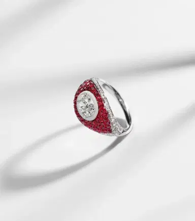 Kamyen 18kt white gold pinky ring with diamonds and rubies | Thumbnail 5 Kamyen 18kt white gold pinky ring with diamonds and rubies | Thumbnail 5