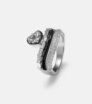 Kamyen Art Deco Heart 18kt white gold ring with diamonds | Thumbnail 2 Kamyen Art Deco Heart 18kt white gold ring with diamonds | Thumbnail 2