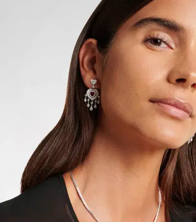 Kamyen Heart 18kt white gold earrings with rubies and diamonds | Thumbnail 3 Kamyen Heart 18kt white gold earrings with rubies and diamonds | Thumbnail 3