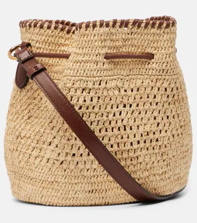 Stella McCartney Falabella Small raffia bucket bag | Thumbnail 2 Stella McCartney Falabella Small raffia bucket bag | Thumbnail 2