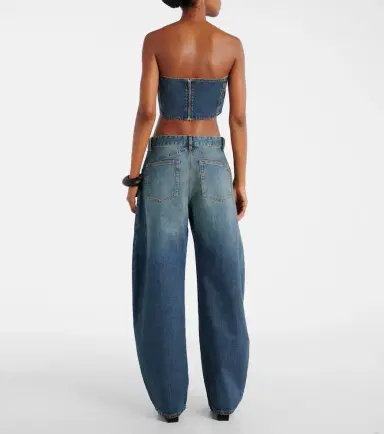 Alaïa Alaïa Denim crop top | Thumbnail 2 Alaïa Alaïa Denim crop top | Thumbnail 2
