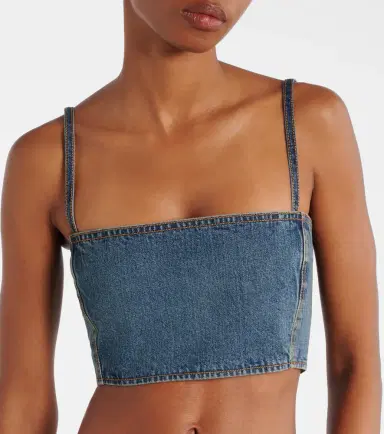 Alaïa Alaïa Denim crop top | Thumbnail 3 Alaïa Alaïa Denim crop top | Thumbnail 3