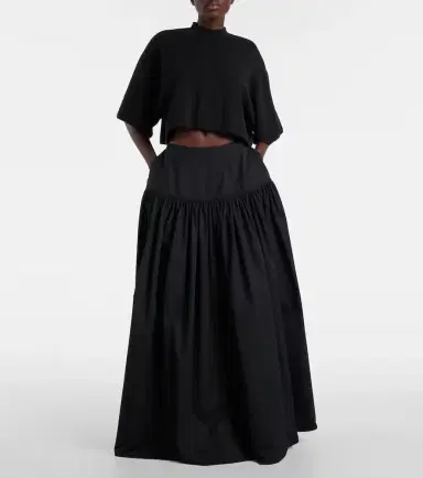Alaïa Alaïa Cropped cotton-blend T-shirt | Thumbnail 2 Alaïa Alaïa Cropped cotton-blend T-shirt | Thumbnail 2
