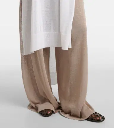Alaia Alaïa Linen and silk wide-leg pants | Thumbnail 3 Alaia Alaïa Linen and silk wide-leg pants | Thumbnail 3