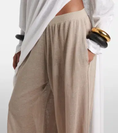 Alaia Alaïa Linen and silk wide-leg pants | Thumbnail 4 Alaia Alaïa Linen and silk wide-leg pants | Thumbnail 4
