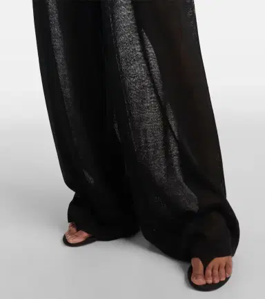 Alaïa Alaïa Sheer linen and silk wide-leg pants | Thumbnail 4 Alaïa Alaïa Sheer linen and silk wide-leg pants | Thumbnail 4
