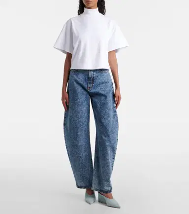 Alaïa Alaïa High-neck cotton jersey T-shirt | Thumbnail 5 Alaïa Alaïa High-neck cotton jersey T-shirt | Thumbnail 5