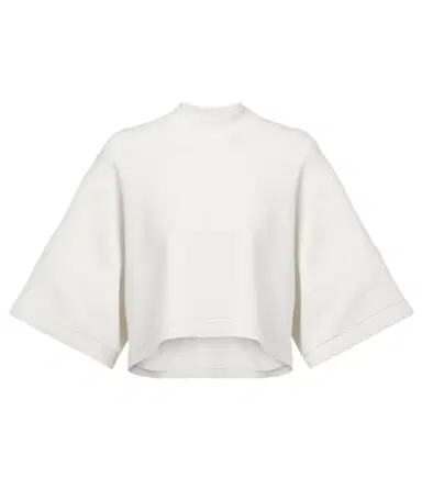 Alaïa Alaïa Cropped cotton and wool-blend T-shirt | Thumbnail 1 Alaïa Alaïa Cropped cotton and wool-blend T-shirt | Thumbnail 1