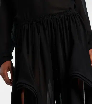 Alaïa Alaïa Low-rise georgette wide-leg pants | Thumbnail 4 Alaïa Alaïa Low-rise georgette wide-leg pants | Thumbnail 4