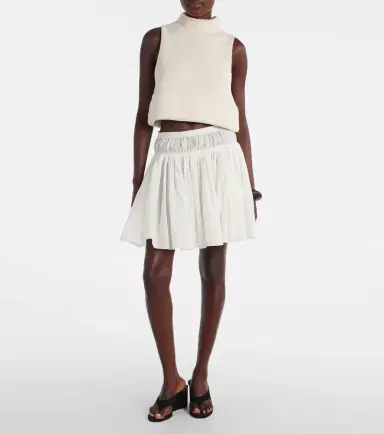 Alaïa Alaïa Cotton and linen miniskirt | Thumbnail 3 Alaïa Alaïa Cotton and linen miniskirt | Thumbnail 3