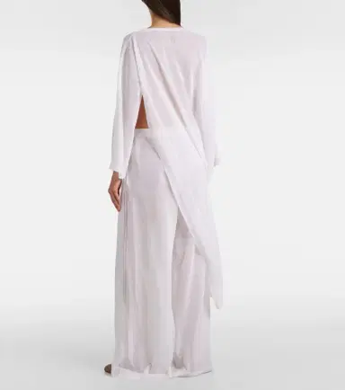 Alaia Alaïa Linen and silk wide-leg pants | Thumbnail 3 Alaia Alaïa Linen and silk wide-leg pants | Thumbnail 3