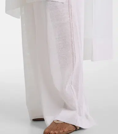 Alaia Alaïa Linen and silk wide-leg pants | Thumbnail 4 Alaia Alaïa Linen and silk wide-leg pants | Thumbnail 4