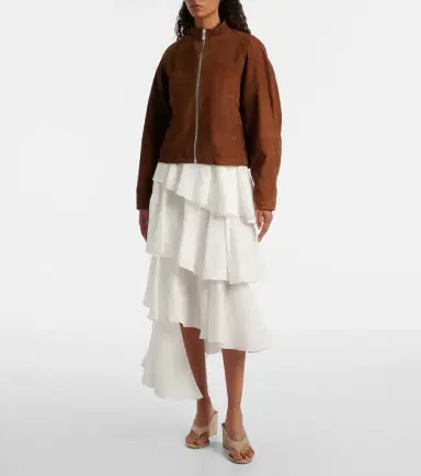 Alaïa Alaïa Asymmetric cotton and linen midi skirt | Thumbnail 2 Alaïa Alaïa Asymmetric cotton and linen midi skirt | Thumbnail 2