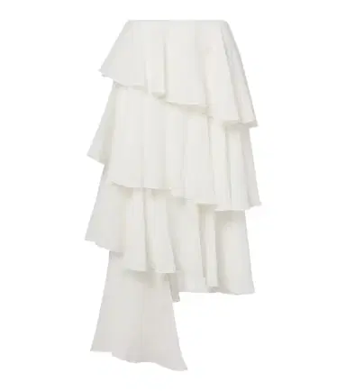 Alaïa Alaïa Asymmetric cotton and linen midi skirt | Thumbnail 1 Alaïa Alaïa Asymmetric cotton and linen midi skirt | Thumbnail 1