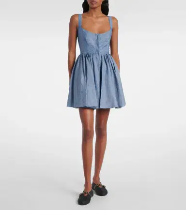 Alaia Alaïa Chambray bustier dress | Thumbnail 2 Alaia Alaïa Chambray bustier dress | Thumbnail 2