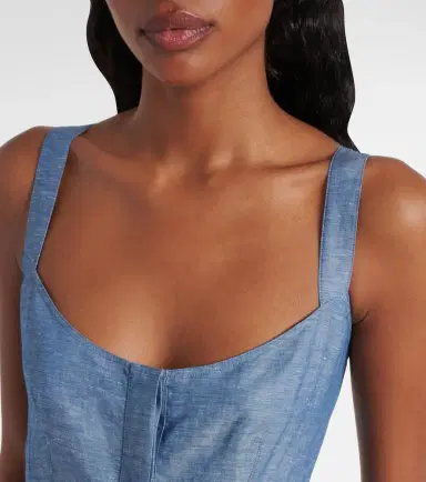 Alaia Alaïa Chambray bustier dress | Thumbnail 4 Alaia Alaïa Chambray bustier dress | Thumbnail 4