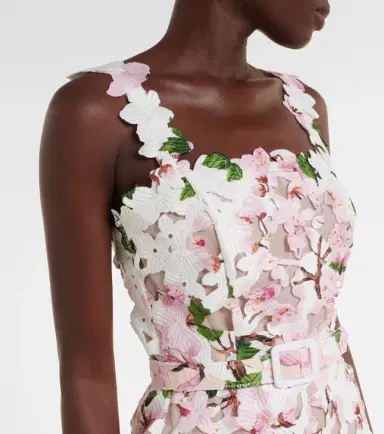 Oscar de la Renta Floral lace cocktail dress | Thumbnail 2 Oscar de la Renta Floral lace cocktail dress | Thumbnail 2